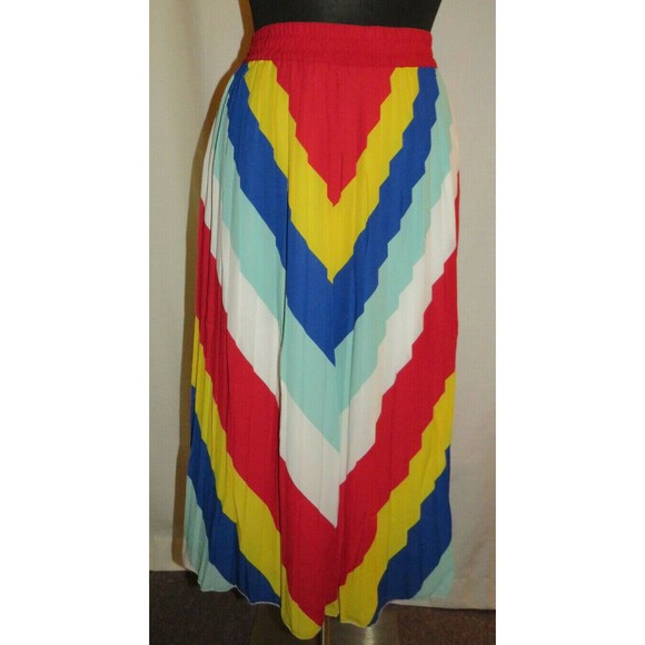 Ashley Stewart Women's Multi Striped Chiffon Midi Skirt Plus Size 26-28 - Picture 5 of 7